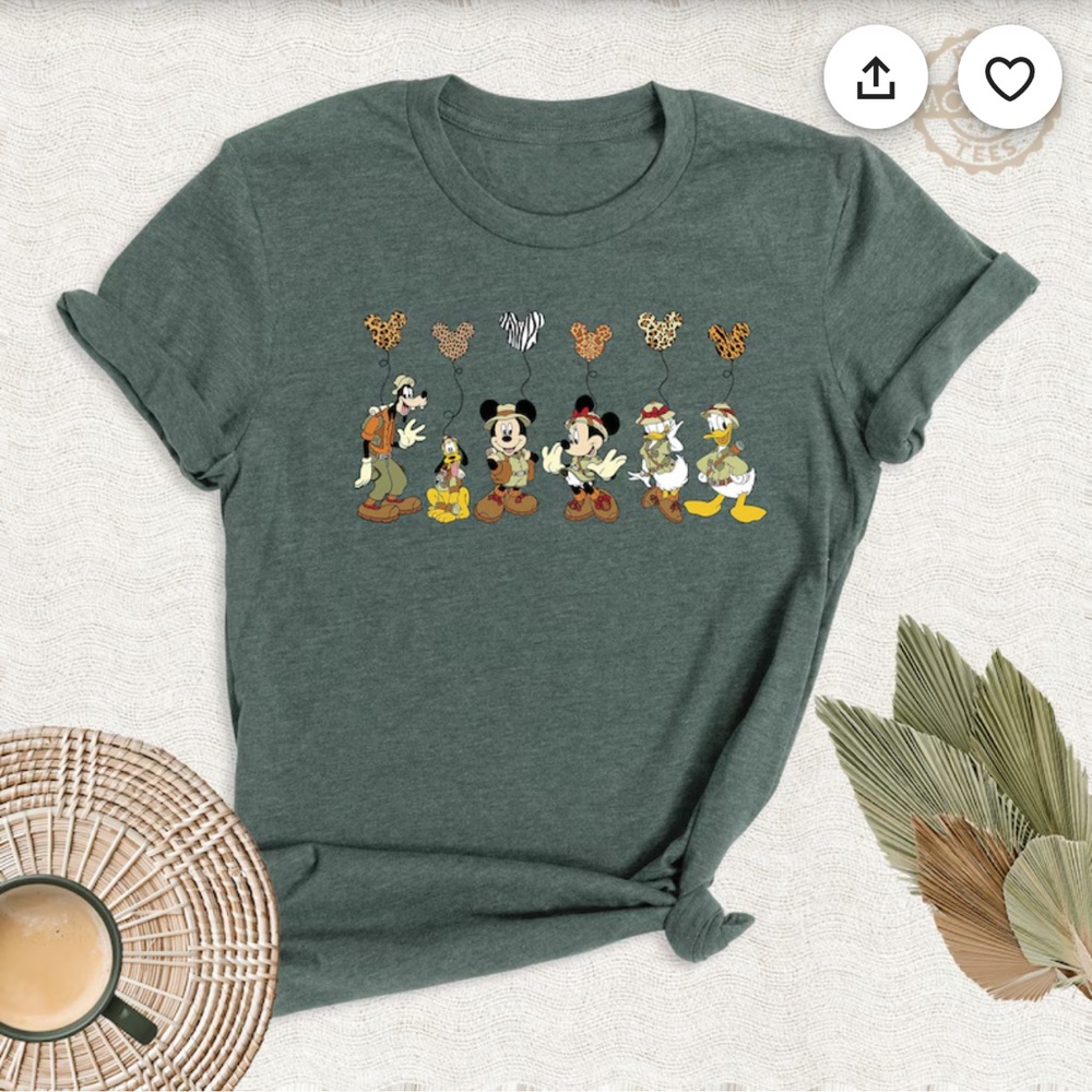 Disney Green Toddler Girls Shirt with Characters 2T